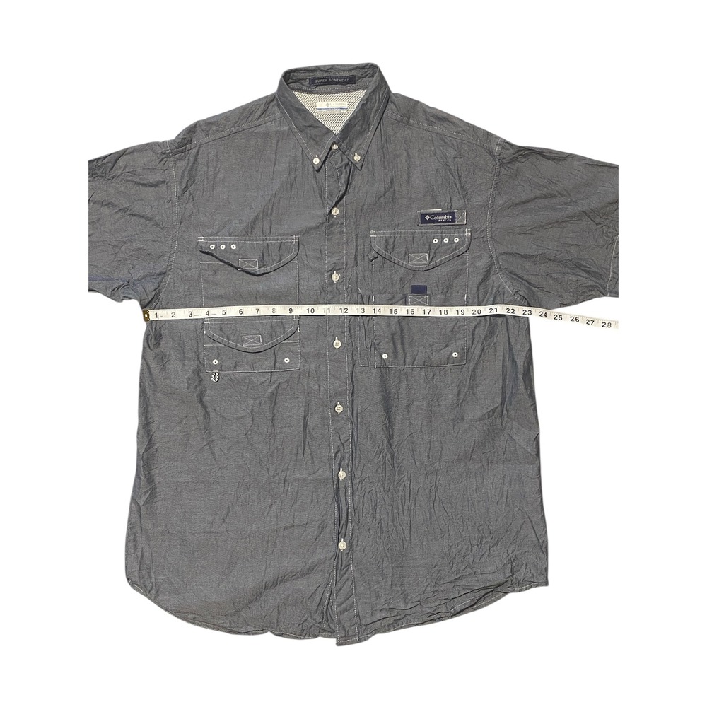 Columbia PFG Super Bonehead Mens Gray Short Sleeve Fishing Shirt Medium FM7030 - Picture 5 of 7